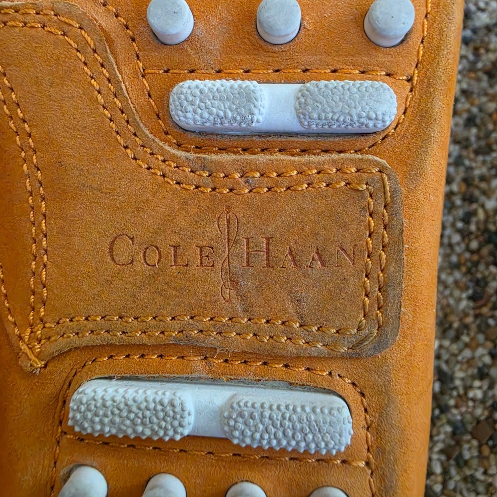 Cole Haan Nike Air Orange Leather Driving Moccasins Loafers D39810 Womens 7.5B - Picture 3 of 13